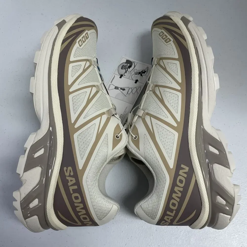 Salomon XT-6 Vanilla Ice Iron Etherea L47737700 Size 9.5 White Tan Trail Running